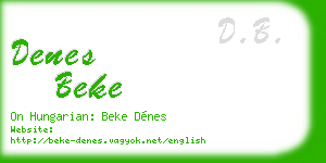 denes beke business card